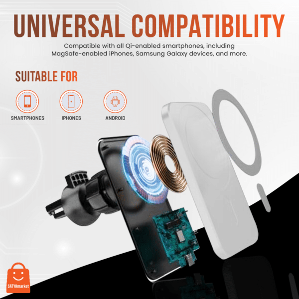 15W Wireless Magnetic Car Charger in Sydney