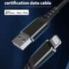 SKU 1008 1009.1 Apple MFI Certified USB A to Lightning 1M Charging Cable