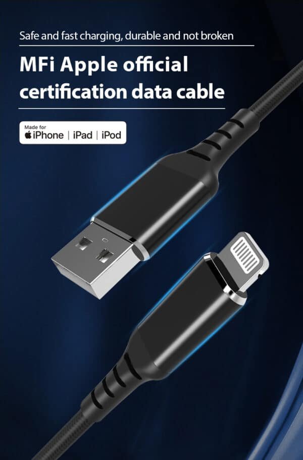 Apple MFI Certified USB A to Lightning 1M Charging Cable