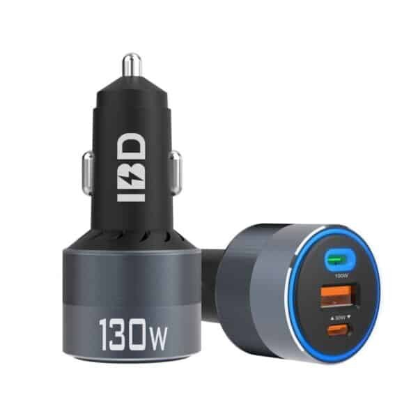 130W 3 Port Fast Car Charger
