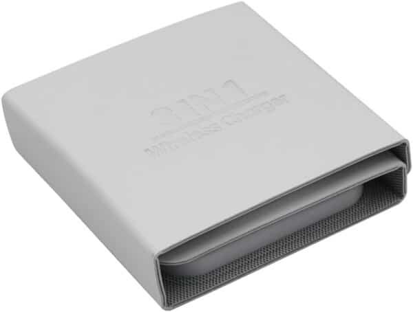 3 in 1 W-127 Wireless Fast Charging Station,15W Foldable Wireless Charger Pad Mat for Apple Watch All Series iPhone and Airpods Android Smartwatch Portable Charger, Strong Magnetic Attraction (White) 5