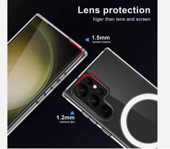 Samsung Mag-Safe Clear Phone case for Samsung Galaxy S23 FE, S22, S22 Ultra, S22 Plus, S23, S23 Ultra, S23 Plus, S21, S21 Plus, Z Fold 5, Z Fold 4, Z Flip 5 Magnetic Phone Cover 3