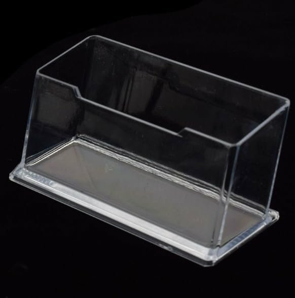 SATYAmarket 2 / 4 / 8 Pack Clear Business Card Holder, Acrylic Business Card Holder Stand for Desk, Plastic Photo Card Holder Stand for Home Office Desktop Countertop 2