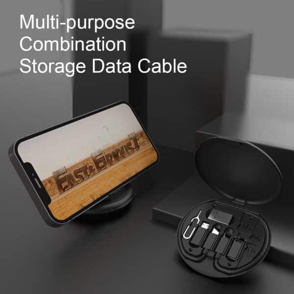 SATYAmarket 8-in-1 Multifunctional Charging and Data Transfer Storage Box with Adapters and Card Slots 5
