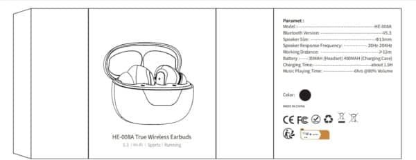 SATYAmarket True Wireless Earbuds | TWS | Bluetooth V5.3 | Latest HiFi Stereo Model, Works with iPhone, Android, and Bluetooth Devices - Black 5