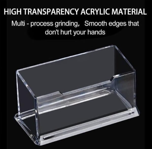 SATYAmarket 2 / 4 / 8 Pack Clear Business Card Holder, Acrylic Business Card Holder Stand for Desk, Plastic Photo Card Holder Stand for Home Office Desktop Countertop 3