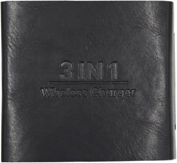 3 in 1 W-127 Wireless Fast Charging Station,15W Foldable Wireless Charger Pad Mat for Apple watch all series Iphone And Airpods, Android Smartwatch Portable charger, Strong Magnetic Attraction (Black) 9