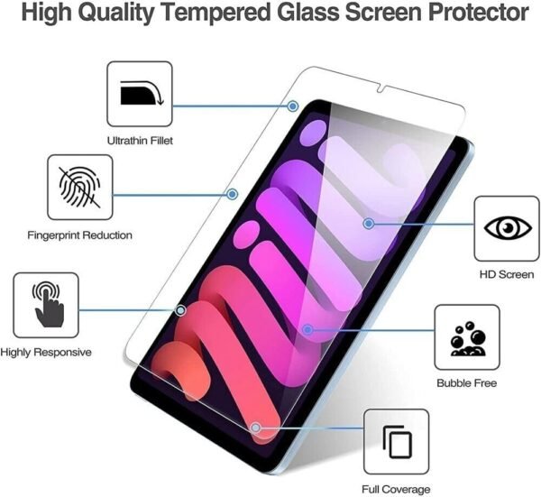 Tempered Glass Screen Protector For iPad Pro Air Mini 10th 9th 6th 5th 4th Gen empered-Glass Screen Protector, HD Clear, Scratch Resistant, with Easy-Installation Frame, for Apple iPad 8