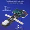 3 in 1 W-127 Wireless Fast Charging Station,15W Foldable Wireless Charger Pad Mat for Apple watch all series Iphone And Airpods, Android Smartwatch Portable charger, Strong Magnetic Attraction (Black) 8 3 in 1 W-127 Wireless Fast Charging Station,15W Foldable Wireless Charger Pad Mat for Apple watch all series Iphone And Airpods, Android Smartwatch Portable charger, Strong Magnetic Attraction (Black) 8