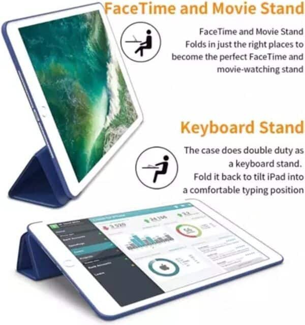 Smart Leather Magnetic Case for Ipad Pro, Air, Mini, 4th Gen, 5th Gen, 6th Gen, 9th and 10th Gen, Slim Stand Hard Back Shell Protective Smart Cover Case for Tablet 8