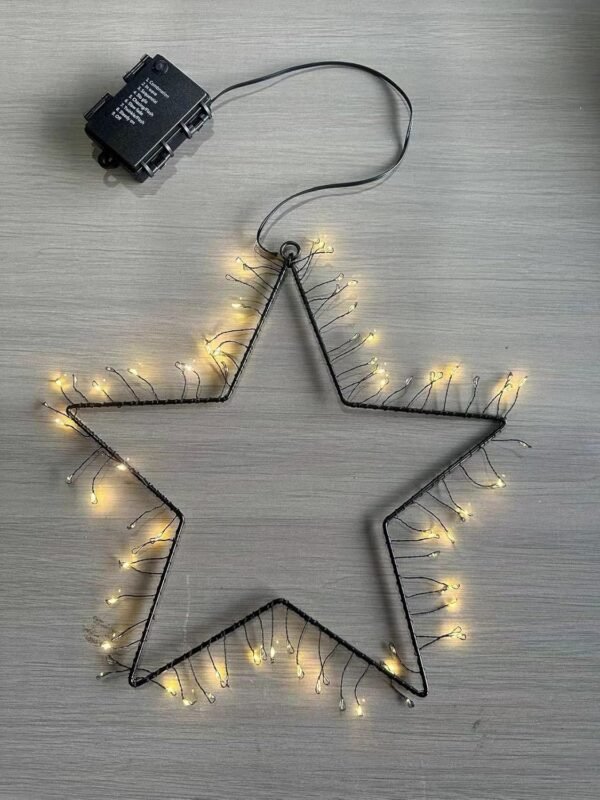 Satyamarket Christmas Star Light with 8 Modes – 85 LEDs, Warm Light, Metal Star, Battery Operated for Indoor and Outdoor Decor
