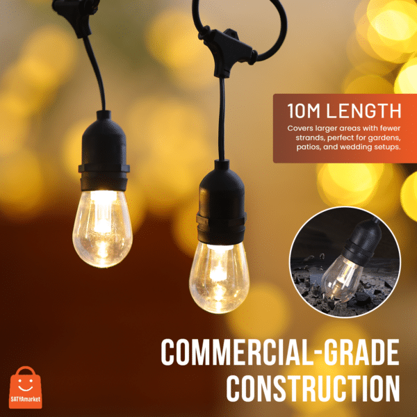 SATAYmarket LED Festoon Lights (Warm White), with Certified Adapter