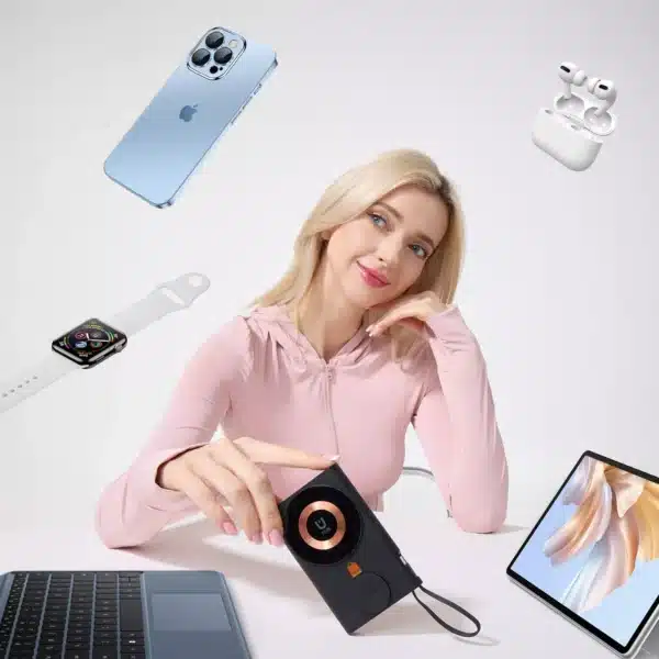 SATYAmarket 3-in-1 Magnetic Wireless Charger Power Bank 10000mAh, Multi Charging, 22.5watt