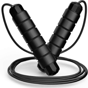 Jump Rope, Tangle-Free Rapid Speed Jumping Rope Cable with Ball Bearings for Women, Men and Kids, Adjustable Foam Handles Steel Jump Ropes for Fitness,Black