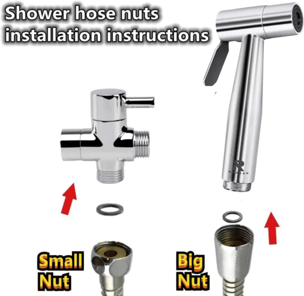 Handheld Bidet Sprayer for Toilet, Spray Attachment with Hose for Feminine Wash, Baby Cloth Diaper Washer, Stainless Steel Cleaner and Shower Sprayer for Pet, Bathroom or Toilet