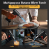 2e929d74711d2338f5a85bdabb7a5779.png Refillable Butane Torch with Fuel Gauge, Safety Lock & Adjustable Flame – Perfect for Culinary Use including Desserts and Creme Brulee.