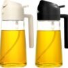 619qUghYHiL._AC_SL1500_-1.jpg Oil Sprayer for Cooking, 2 in 1 Olive Oil Dispenser Bottle for Kitchen, 16Oz/470Ml Glass Oil Bottle with Premium Nozzle, Food-Grade Oil Mister for Air Fryer, Salad, Frying, BBQ (White)