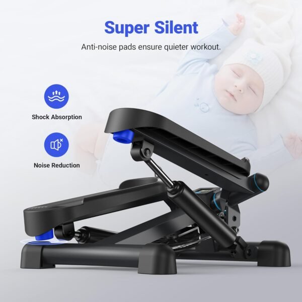 Mini Stepper for Exercise, Twist Stair Stepper 330LBS Capacity, Stepper Exercise Equipment with Resistance Bands for Full Body Workout at Home