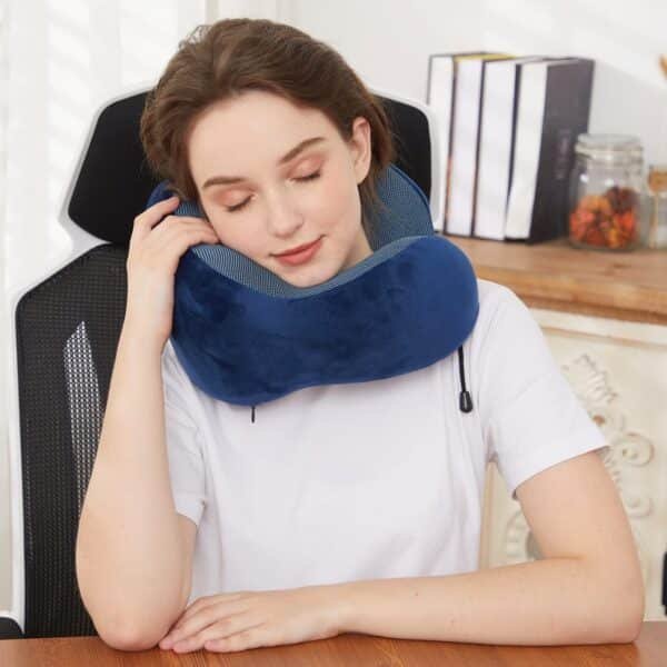 Travel Pillow, Best Memory Foam Neck Head Support Soft Pillow for Sleeping Rest