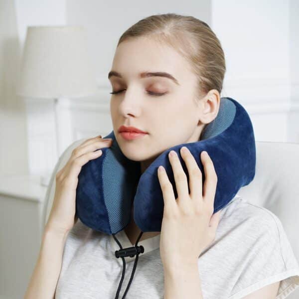 Travel Pillow, Best Memory Foam Neck Head Support Soft Pillow for Sleeping Rest