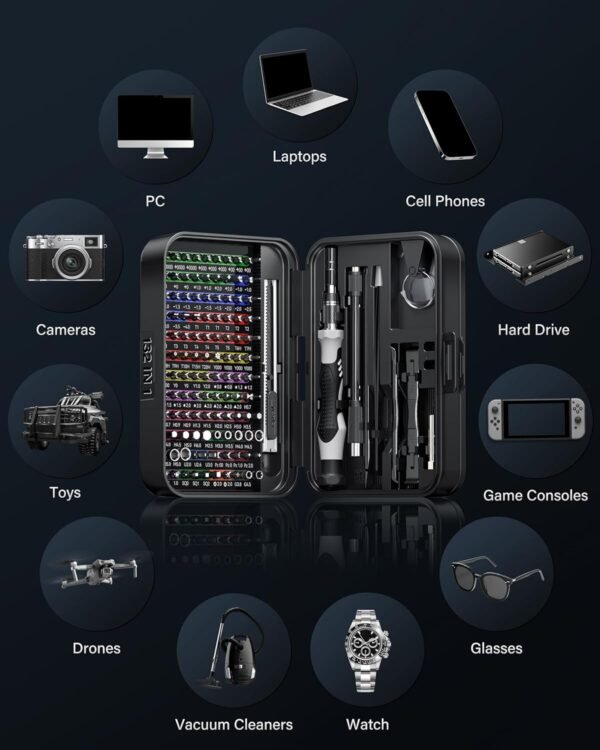 YESDEX Precision Screwdriver Set, 132In1 Magnetic Bits Screw Kit, Repair Tool