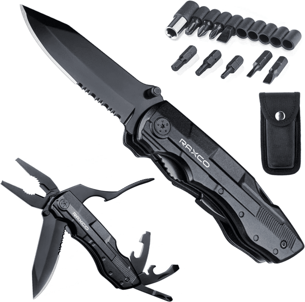 Pocket Knife, 16 In1 Multitools Folding Knife with Long Nose Plier & Screwdriver