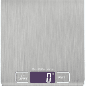 Digital Kitchen Scales Food Scale with Stainless Steel Platform Electronic Cooking with Backlit LCD Display Multifunction for Home Office Use 5Kg 1G 11Lb