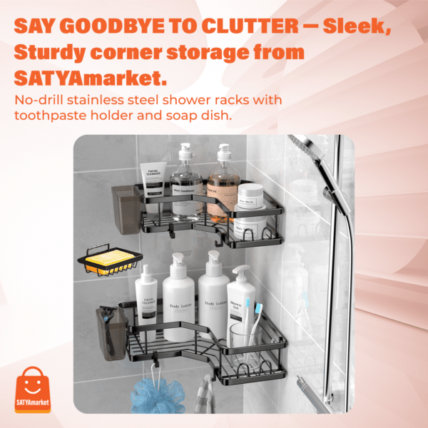 SATYAmarket Shower Caddy Corner Shelf