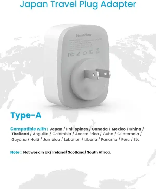 Travel Adapter, AU to Japan Power Plug for Japan,Philippines,Canada,Mexico,China