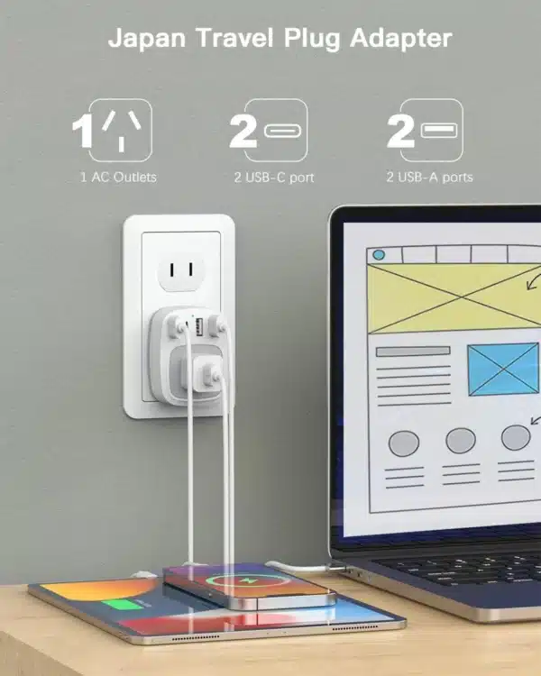 Travel Adapter, AU to Japan Power Plug for Japan,Philippines,Canada,Mexico,China