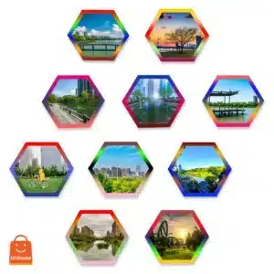 SATYAmarket Tuya Smart Hexagon RGBIC Wall Light Photo Frame, Google Assistant