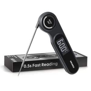 Instant Read Meat Thermometer IHT-21K, 0.5 Sec Fast Reading, Super Accurate Detection, IP65 Waterproof, Handy Food Thermometer for Indoor Outdoor Cooking, BBQ, Baking, Deep Frying, Home Brew