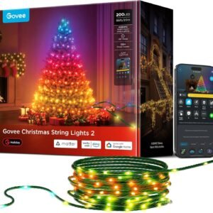 Smart Christmas String Lights 20M, 200 RGBWIC Leds Holiday Fairy Lights for Indoor & Outdoor, Shape Mapping, AIGC, App Control with 130+ Dynamic Scene Modes, Compatible with Matter, Green Cable
