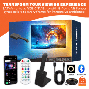 SATYAmarket's Smart TV LED Strip With Camera + 8-Point AR Sensor | App + Remote Control