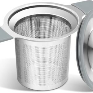 Stainless Steel Tea Infuser Strainer, Double Handles, Fine Mesh Filter, 13.8 Cm