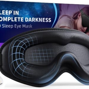 3D Sleep Mask [Side-Sleeper Friendly & 99.99% Blackout] Zero-Gravity Eye Masks for Sleep, Eye Mask Breathable, Sleeping Expert Certified, Washable & Light, for Women Men Travel/Airplane - Black