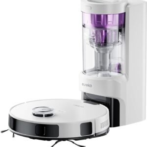 E10S Gen2 Robot Vacuum and Mop, Bagless Self-Emptying Station, 6000Pa Suction, Auto Lifting Mop, Lidar Navigation for Pet Hair, Carpet&Hard Floors, App Control, Compatible with Alexa, White