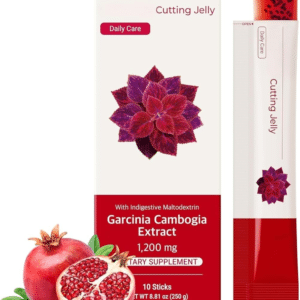 Garcinia Cambogia Cutting Jelly Sticks – Pomegranate Flavor Jelly with Garcinia Cambogia Extract, Chia Seeds & Collagen for Craving Control & Metabolism Support – 10 Sachets
