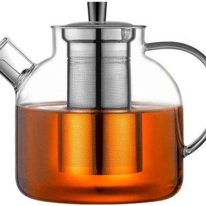 Glass Teapot with Removable Infuser, 1500Ml, Stovetop Safe Tea Kettle with Stainless Steel Filter