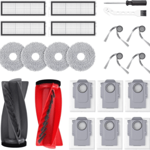 Accessories Kit Compatible with Roborock Qrevo Curv/Qrevo Edge/Qrevo Edge C Robot Vacuum - 1 Main Brush, 4 Mop Pads, 4 Side Brushes, 4 HEPA Filters & 6 Dust Bags Essential Replacement Parts