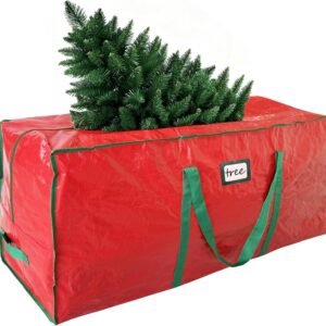 7.5 Ft Christmas Tree Storage Bag Container, Artificial Christmas Tree Storage Bag for Artificial Trees, Waterproof Storage Bag with Reinforced Handles, Dual Zippers & Wide Opening,122 X 40 X 51Cm