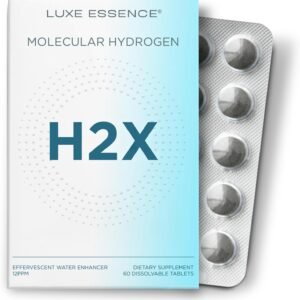 Molecular Hydrogen H2X Tablets for Drinking Water | Molecular Hydrogen Water Tablets | Water-Infusing Effervescent Tablet | 12 PPM Hydrogen-Generating Formula | 60 Count