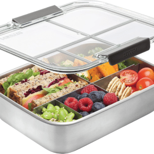 Stainless Steel Bento Lunch Box, 5 Compartments, Black 40041