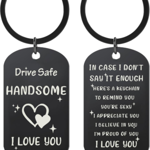 Valentines Day Gifts for Him Keychain, Wedding Anniversary, Birthday, Christmas, for Husband Boyfriend, Black