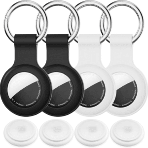 For Airtag Holder 4-Pack,Ipx6 Waterproof Airtag Keyring,Anti-Lost,Scratch-Resistant Case for Apple Airtags –For Keys,Pets,Luggage