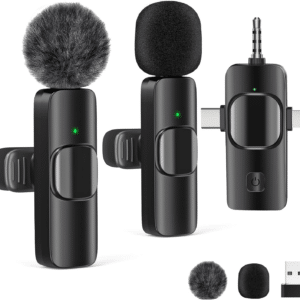 Wireless Lavailer Microphones for Android Iphone Ipad Laptop & Camera, USB-C, Wireless Mini Microphone for Video Recording, Vlog, Youtube, Tiktok