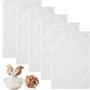 5 Pcs Pro Quality Nut Milk Bag, Cheese Cloths, 12"X18" Durable Food Fruit Juice Strainer Bag Reusable