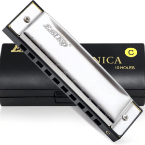 Harmonica 10 Holes Silver Blues Diatonic Harmonica Harp Mouth Organ Key of C for Kids, Beginners, Professional, Students