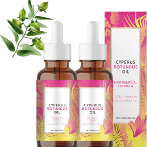 2Pcs Cyperus Rotundus Oil 60Ml Natural Cattail Oil,Moisturizing and Soothing,Convenient for Hair Removal and Reducing Body Hair Growth,Suitable for All Skin Types