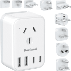 Universal Travel Adapter with Detachable Attachments for Us/Uk/Japan/Europe/India/South Africa/Bali/Thailand/Vietnam, Type A/B/C/D/E/F/G/I/L/M